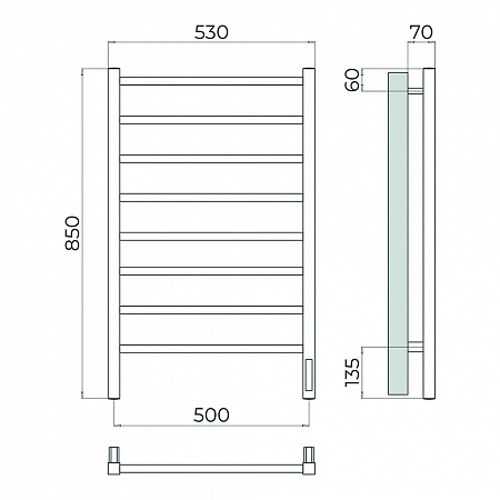 Ватикан П8 500х850 Электро Полотенцесушитель TERMINUS Оружейная сталь Ступино - фото 4 Ватикан П8 500х850 Электро Полотенцесушитель TERMINUS Оружейная сталь Ступино - фото 4