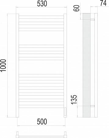 Енисей П12 500х1000  электро (sensor quick touch) Полотенцесушитель TERMINUS  Ступино - фото 3