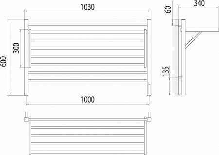Горизонт П8 1000х600 электро (sensor quick touch) Полотенцесушитель TERMINUS Ступино - фото 5