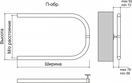 П-обр БШ 320х600 Полотенцесушитель  TERMINUS Ступино - фото 3
