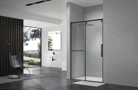 Душевая дверь в нишу слайдер Terminus Альба 01 1400х2200 чёрный Ступино - фото 2 Душевая дверь в нишу слайдер Terminus Альба 01 1400х2200 чёрный Ступино - фото 2