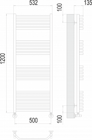 Виктория П22 500х1200 Полотенцесушитель  TERMINUS Ступино - фото 3
