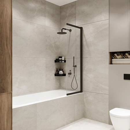 Шторка на ванну слайдер Terminus Ното 01 1500х900 проф.черный Ступино - фото 2 Шторка на ванну слайдер Terminus Ното 01 1500х900 проф.черный Ступино - фото 2