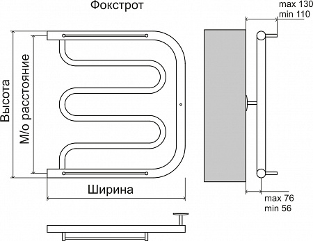 Фокстрот AISI 32х2 600х600 Полотенцесушитель  TERMINUS Ступино - фото 3