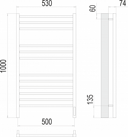 Сицилия П12 500х1000 электро (sensor quick touch) Полотенцесушитель TERMINUS) Ступино - фото 3 Сицилия П12 500х1000 электро (sensor quick touch) Полотенцесушитель TERMINUS) Ступино - фото 3