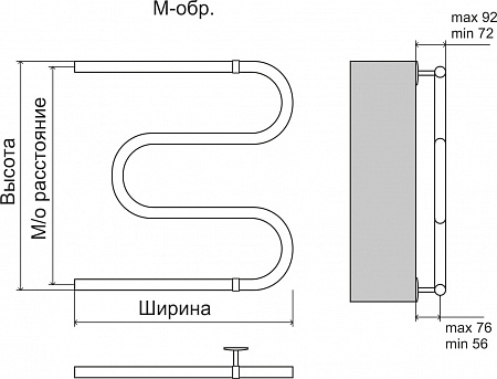 Эконом М-обр AISI 25 500х400 Полотенцесушитель  TERMINUS Ступино - фото 3