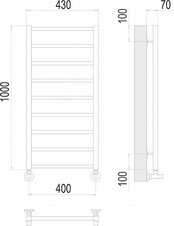 Контур П9 400х1000 Полотенцесушитель  TERMINUS Ступино - фото 3