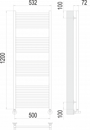 Аврора П22 500х1200 Полотенцесушитель  TERMINUS Ступино - фото 3